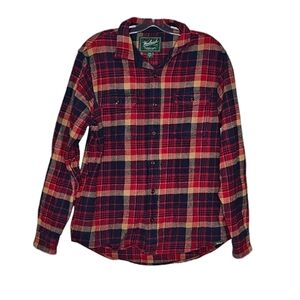 Woolrich Green Label Blue Red Yellow Plaid Cabincore Shacket 4 Pockets men's Med